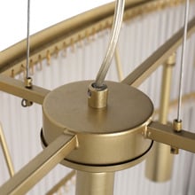 Richards Brushed Brass Glass 2 Tier 5 Light Chandelier